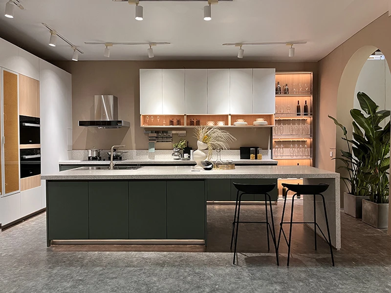 wabi-sabi style kitchen cabinet
