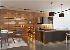 Armário de cozinha aberto moderno