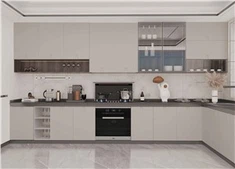 Armário de cozinha embutido em laca